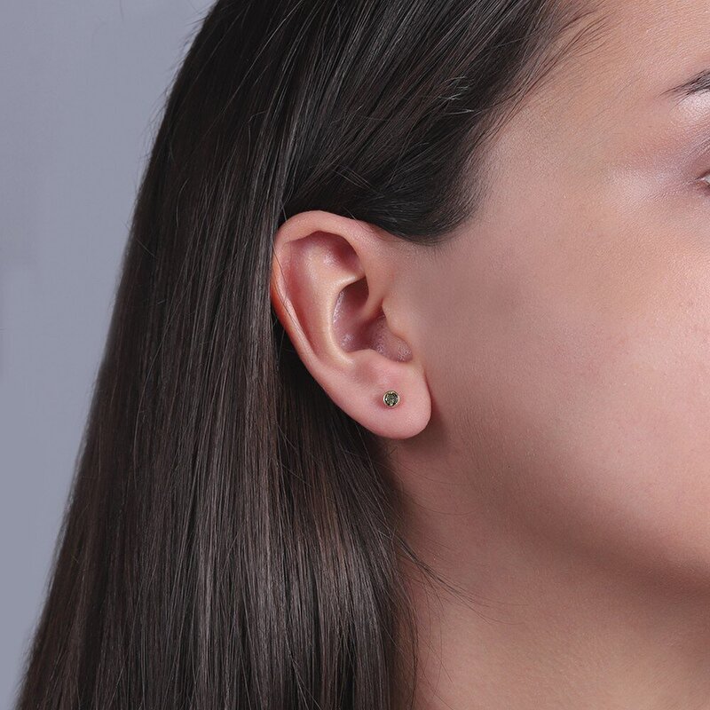 14 Ayar Sarı Altın Ağustos Doğum Taşı Küpe