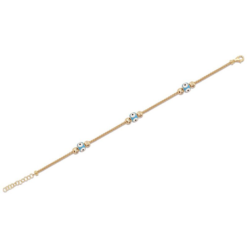 14 Ayar Sarı Altın Nazar Boncuklu Bileklik