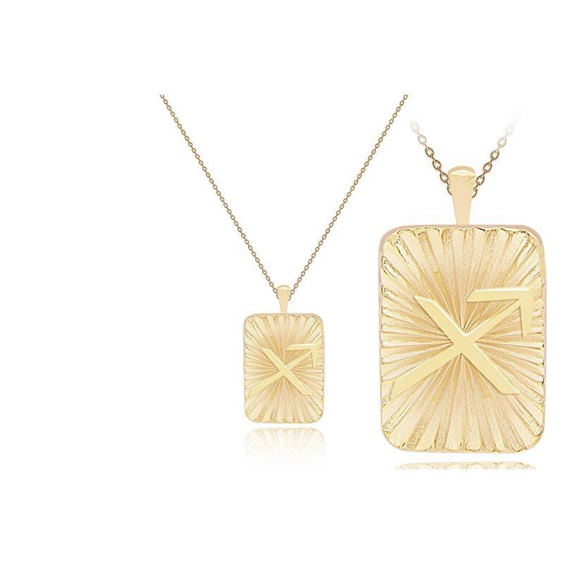 14 Ayar Yay Burç Plaka Kolye