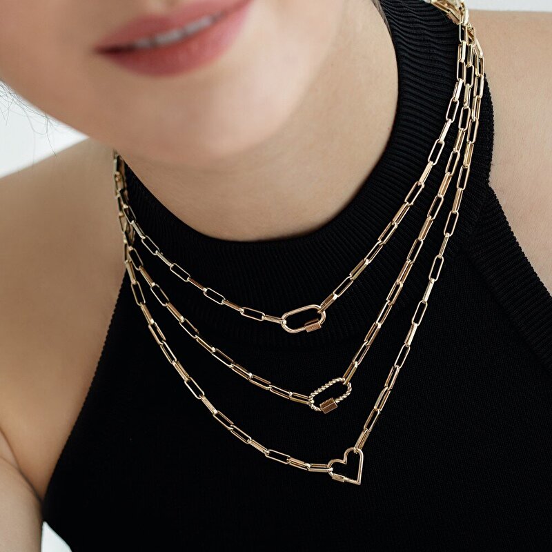 14 Ayar Sarı Altın Ataç Zincir Kolye