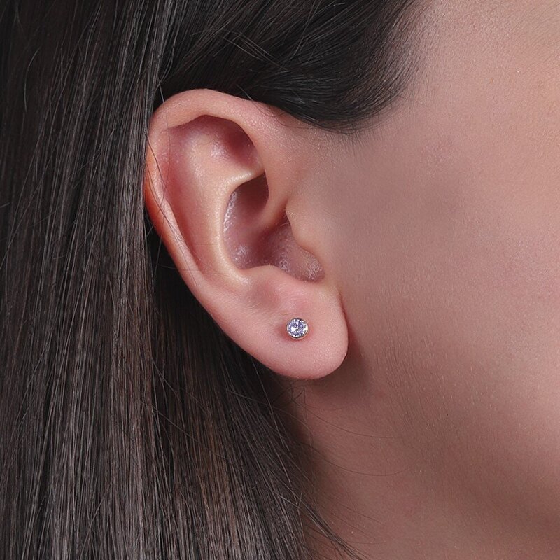 14 Ayar Sarı Altın Haziran Doğum Taşı Küpe