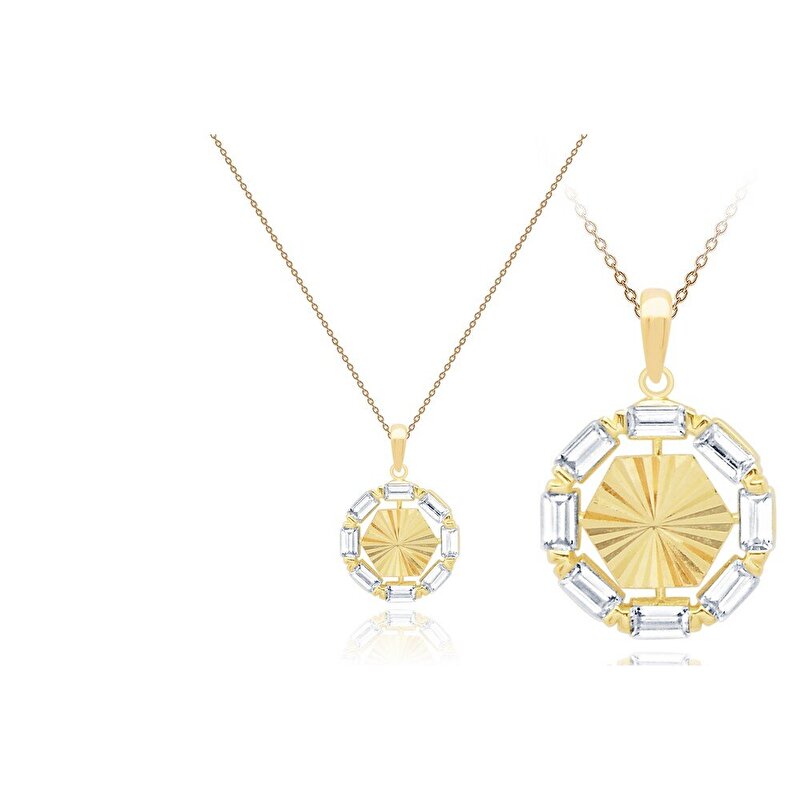 14 Ayar Sarı Altın Baget Kolye