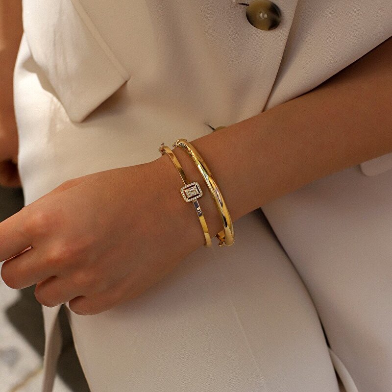 14 Ayar Sarı Altın Baget Bilezik