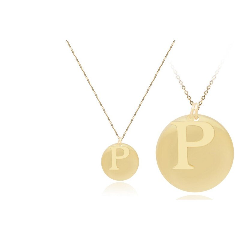 14 Ayar P Harf Plaka Kolye