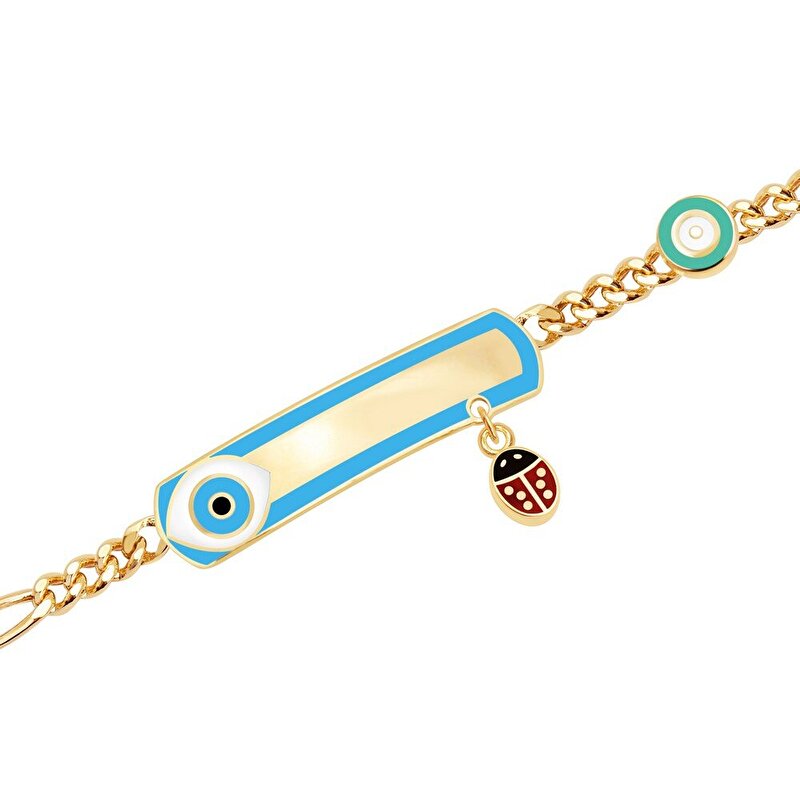 14 Ayar Sarı Altın Künye Bileklik