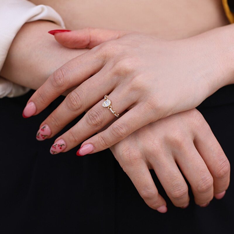 14 Ayar Sarı Altın Baget Yüzük