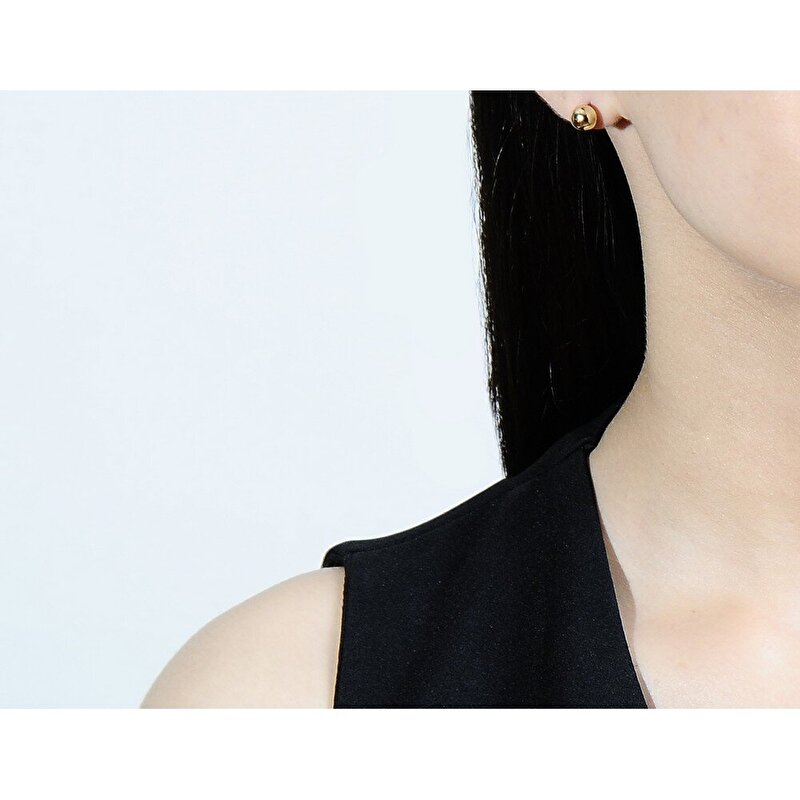 14 Ayar Sarı Altın Top Küpe