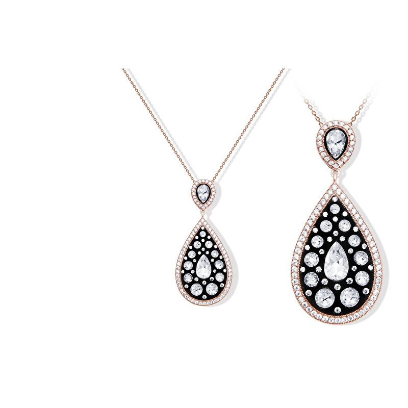 8 Ayar Rose Altın Elmas Görünümlü Kolye