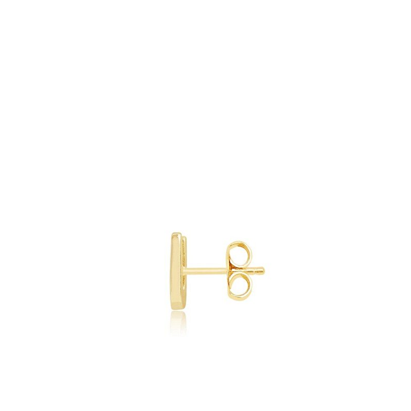 14 Ayar Sarı Altın Mineli U Harf Küpe