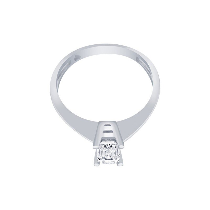 14 Ayar Beyaz Altın Baget Yüzük