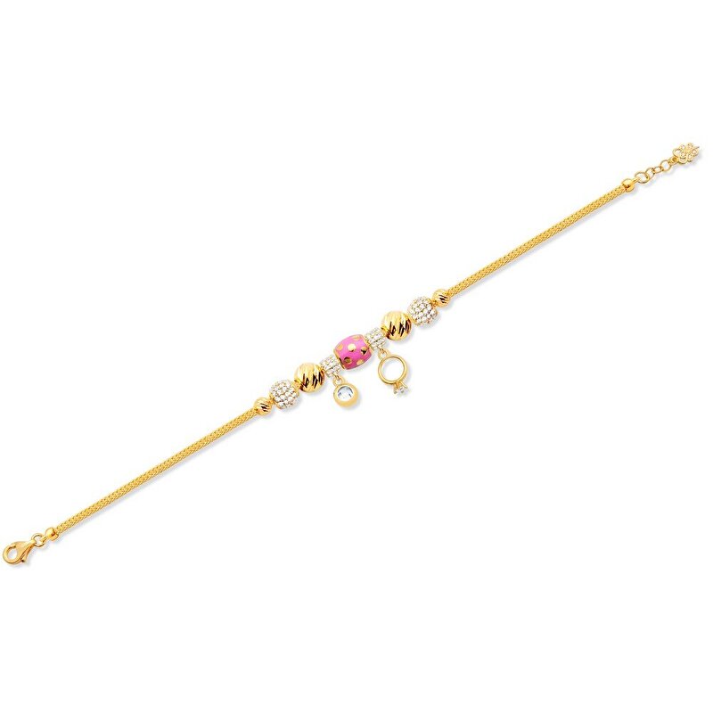 22 Ayar Sarı Altın Charm Bileklik