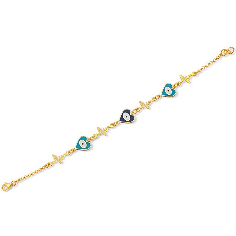 22 Ayar Sarı Altın Nazar Boncuklu Bileklik