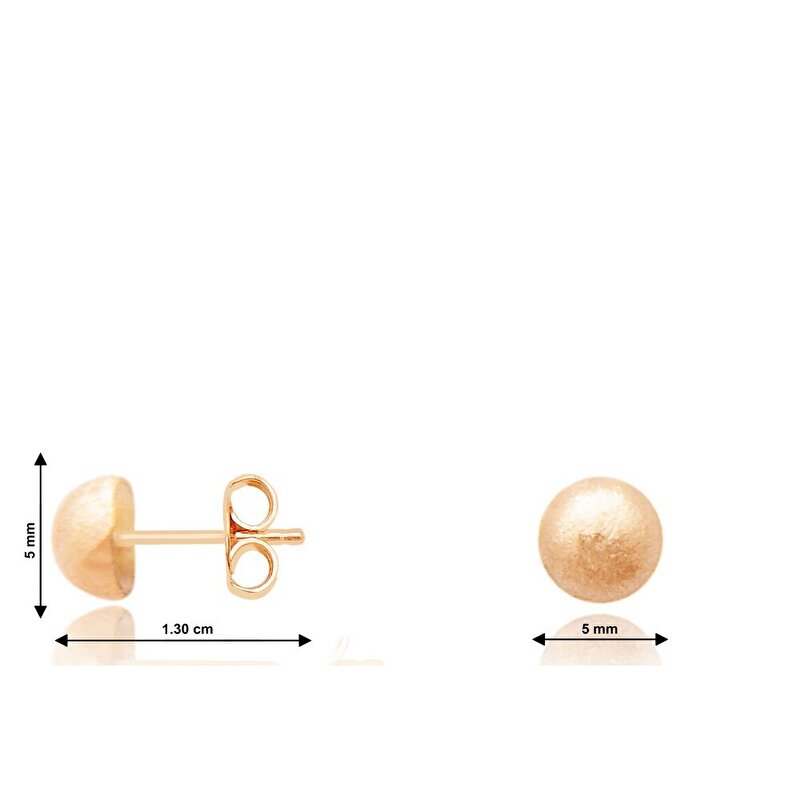 14 Ayar Rose Altın Top Küpe