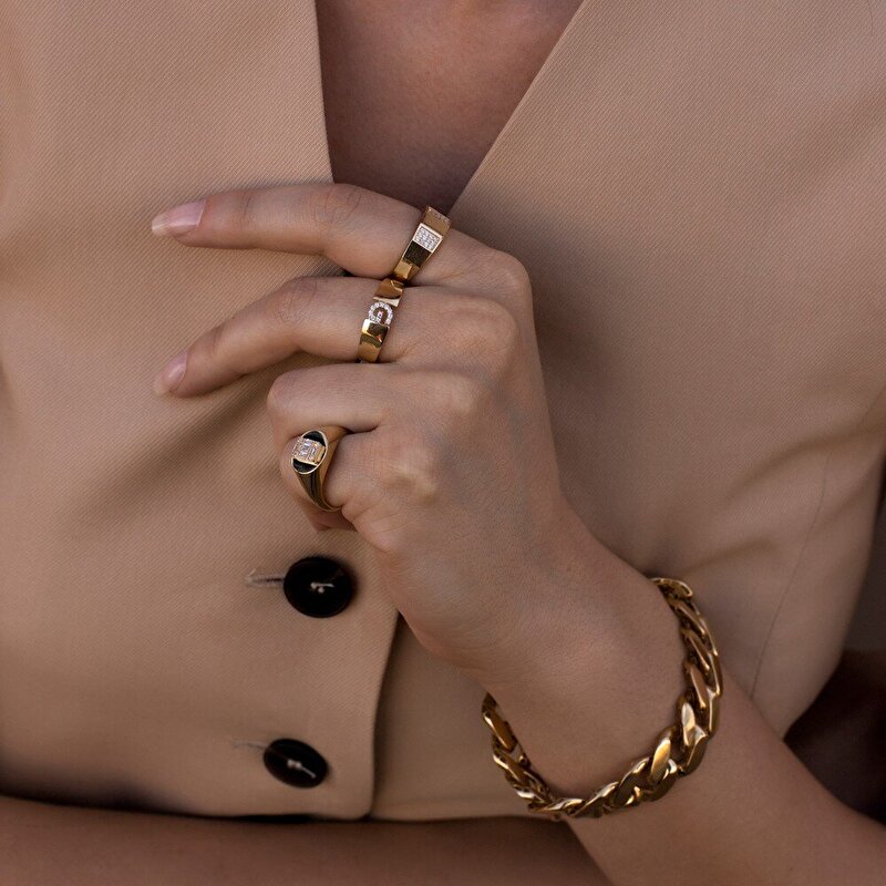 14 Ayar Sarı Altın Baget Yüzük