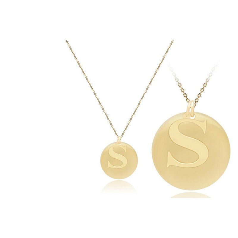 14 Ayar S Harf Plaka Kolye