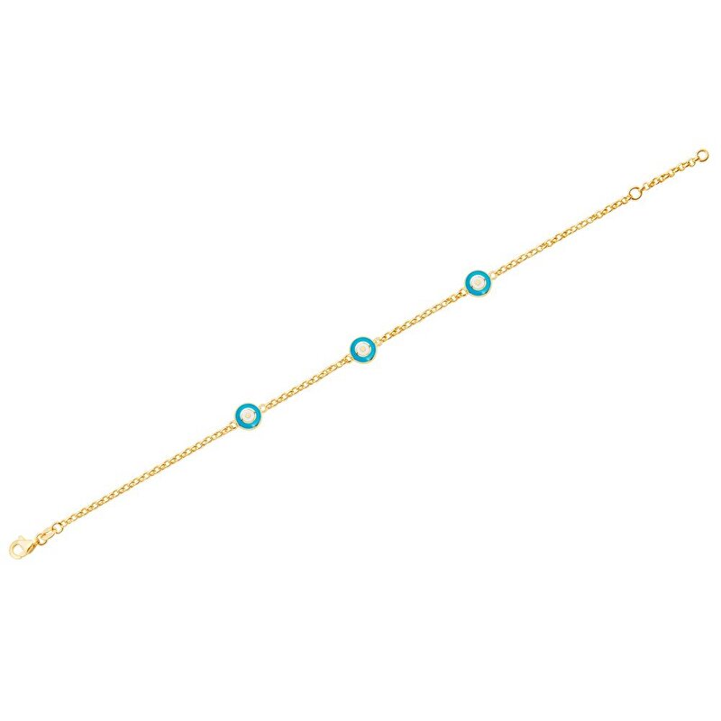 14 Ayar Sarı Altın Göz Figürlü Bileklik