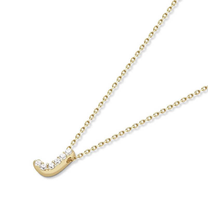 14 Ayar Sarı Altın J Harf Kolye