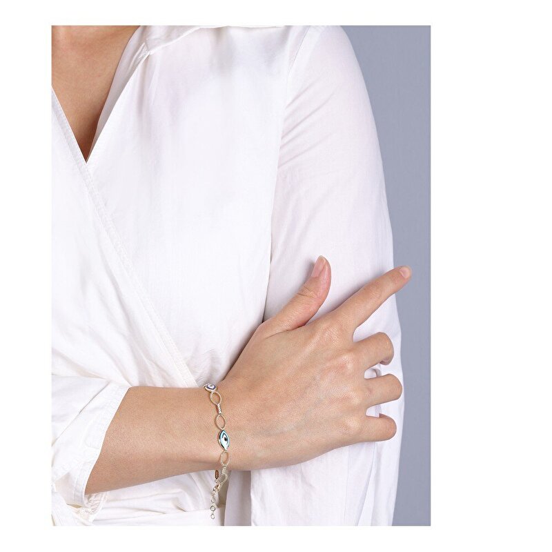 14 Ayar Sarı Altın Nazar Boncuklu Bileklik