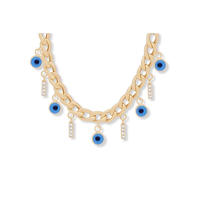 14 Ayar Sarı Altın Trend Göz Kolye