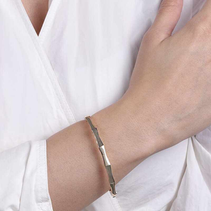 14 Ayar Sarı Altın Kelepçe Bilezik