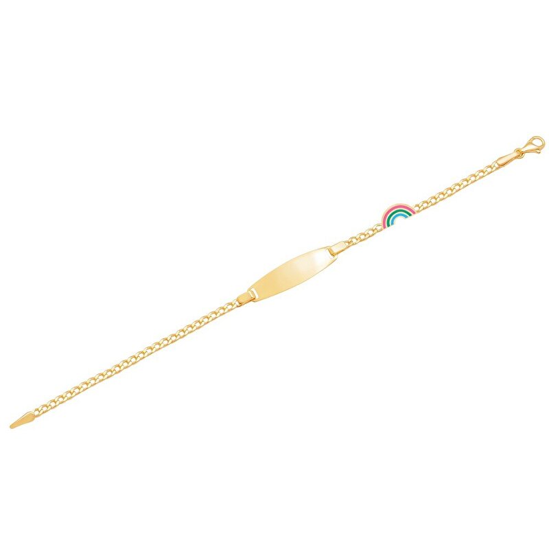 14 Ayar Sarı Altın Künye Bileklik