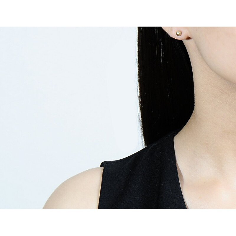 14 Ayar Sarı Altın Top Küpe