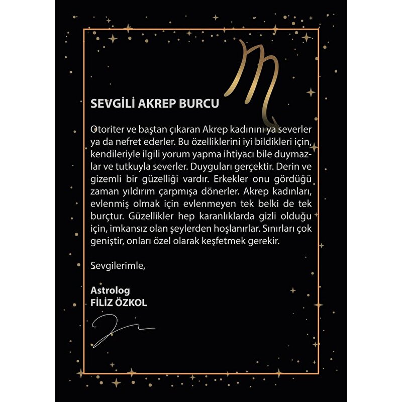 14 Ayar Sarı Altın Akrep Burç Kolye