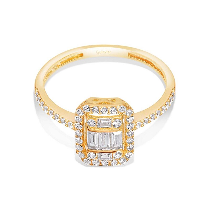 14 Ayar Sarı Altın Baget Yüzük