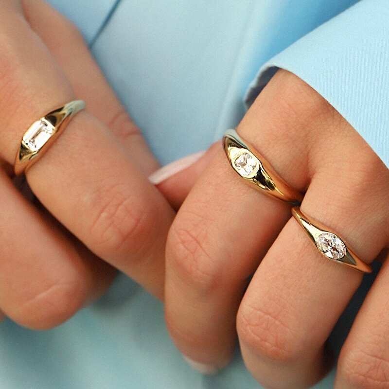 14 Ayar Sarı Altın Serçe Parmak Yüzük