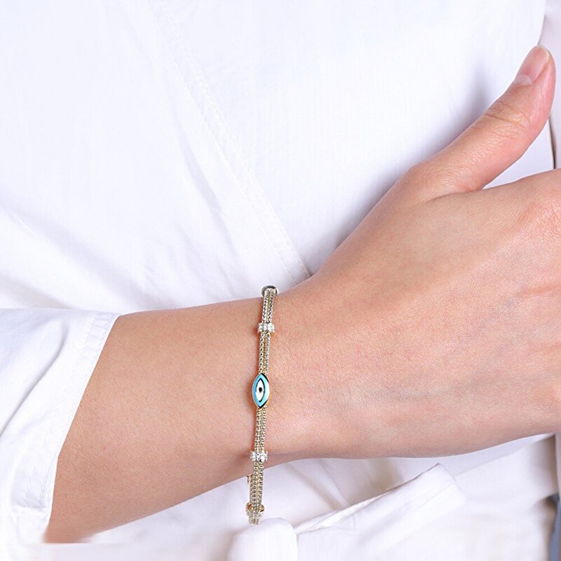 14 Ayar Sarı Altın Nazar Boncuklu Bileklik