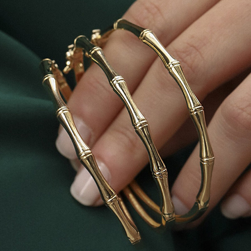 14 Ayar Sarı Altın Kemik Kelepçe Bilezik