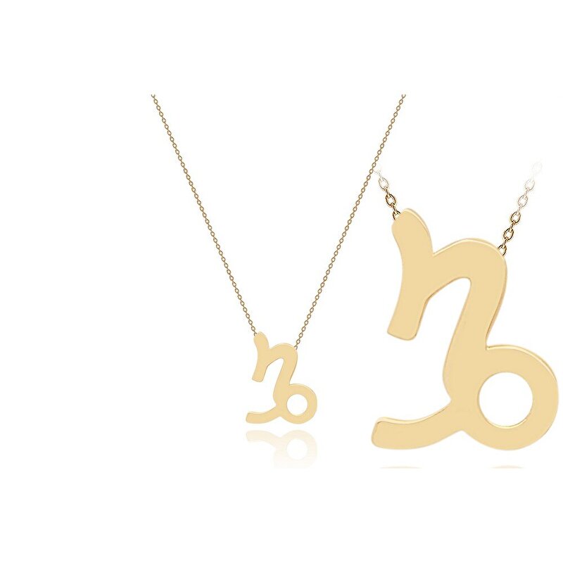 14 Ayar Sarı Altın Oğlak Burç Kolye