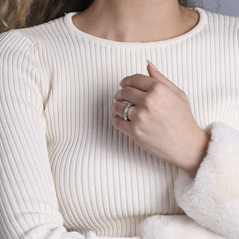 0,36 Karat Baget Pırlanta Yüzük