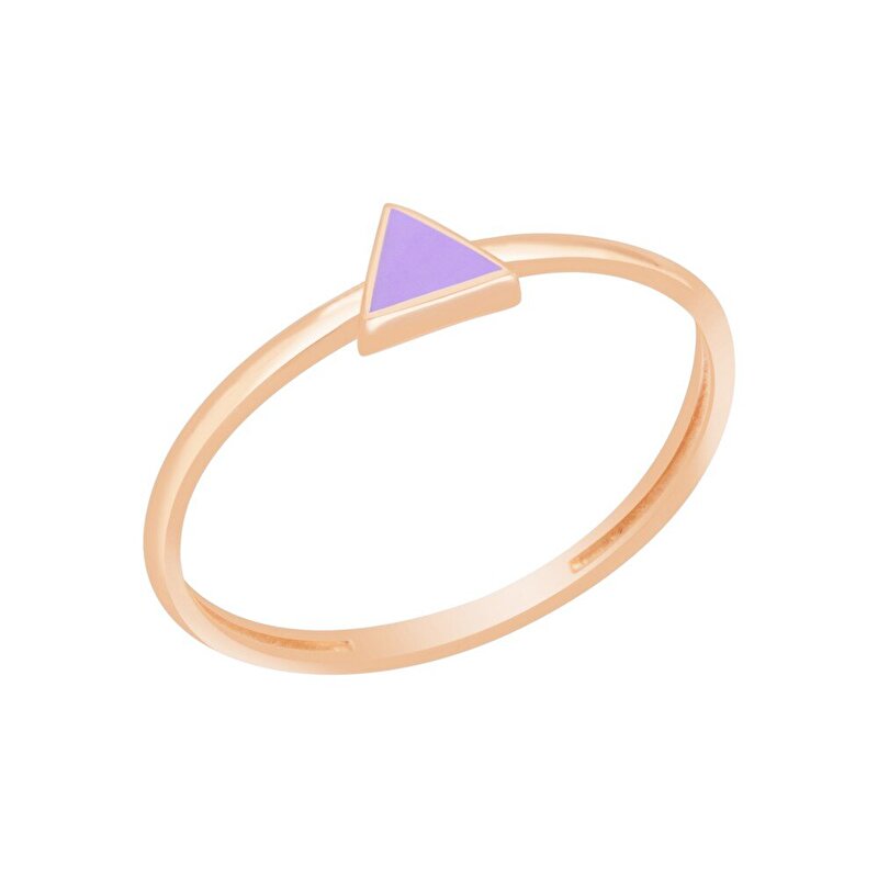 14 Ayar Mor Mineli Minimal Yüzük