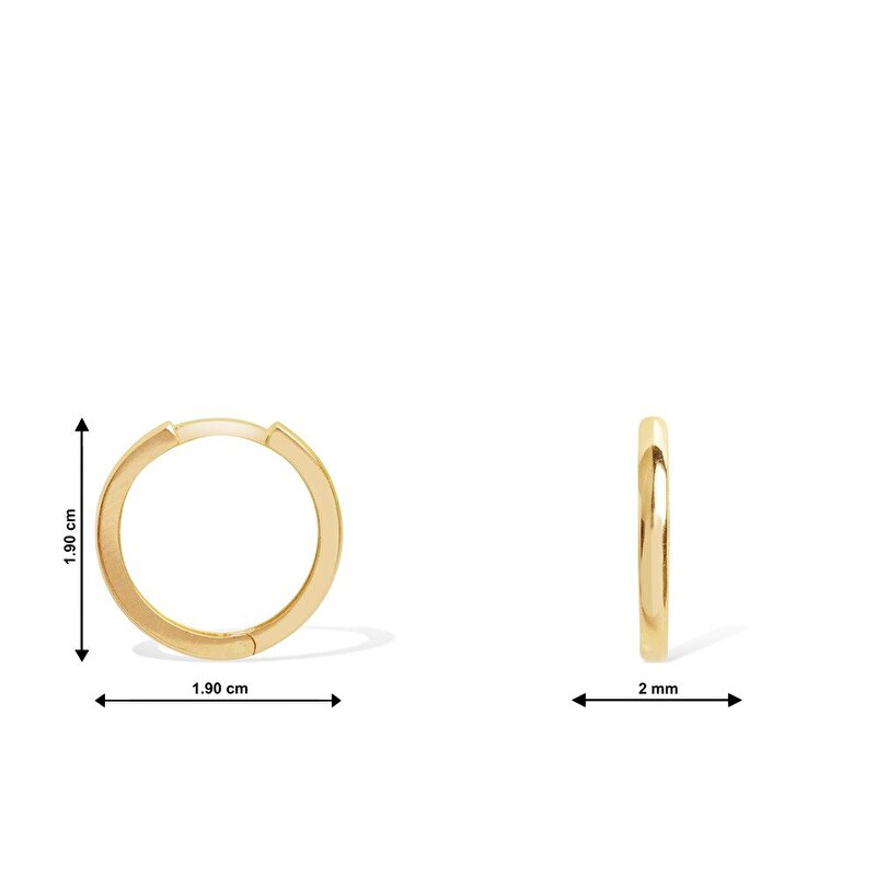 14 Ayar Sarı Altın Halka Küpe