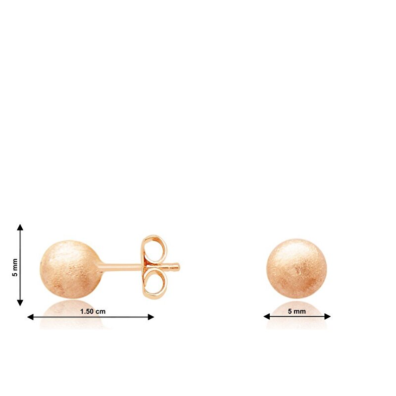 14 Ayar Rose Altın Top Küpe