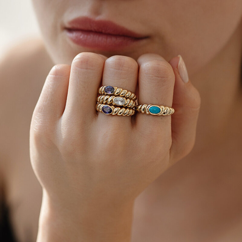 14 Ayar Sarı Altın Trend Burgu Yüzük