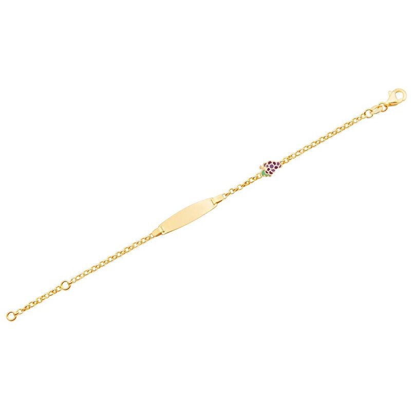 14 Ayar Sarı Altın Künye Bileklik