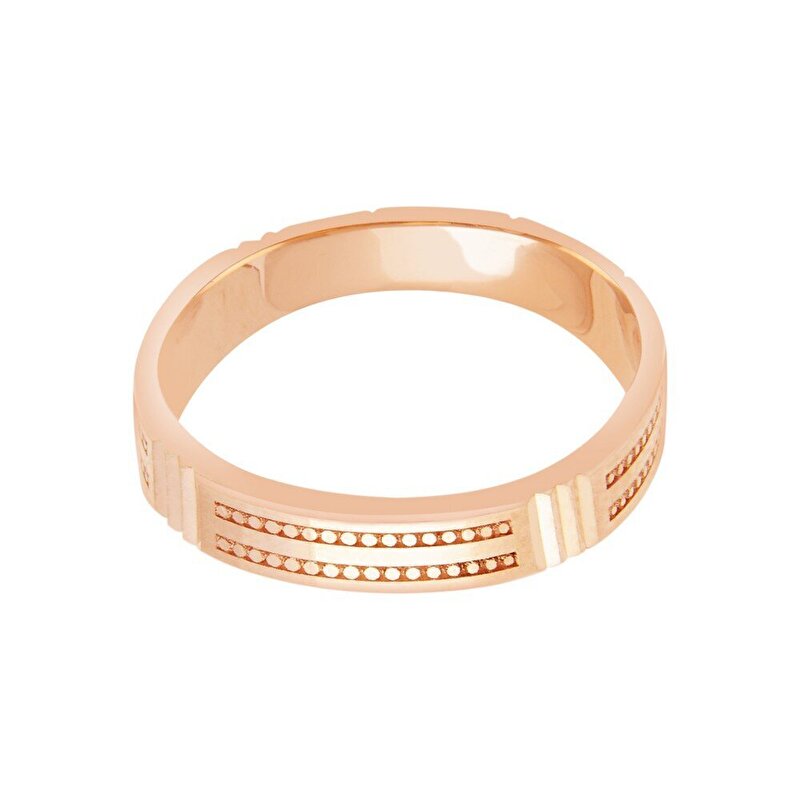 14 Ayar Rose Altın Modern Alyans
