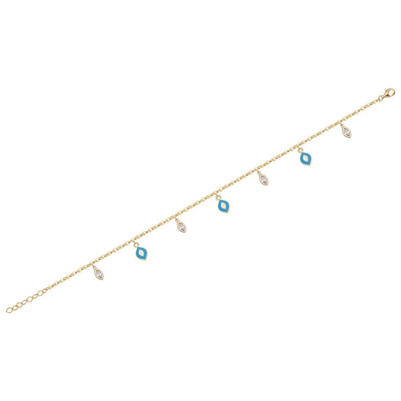 14 Ayar Sarı Altın Nazar Boncuklu Bileklik