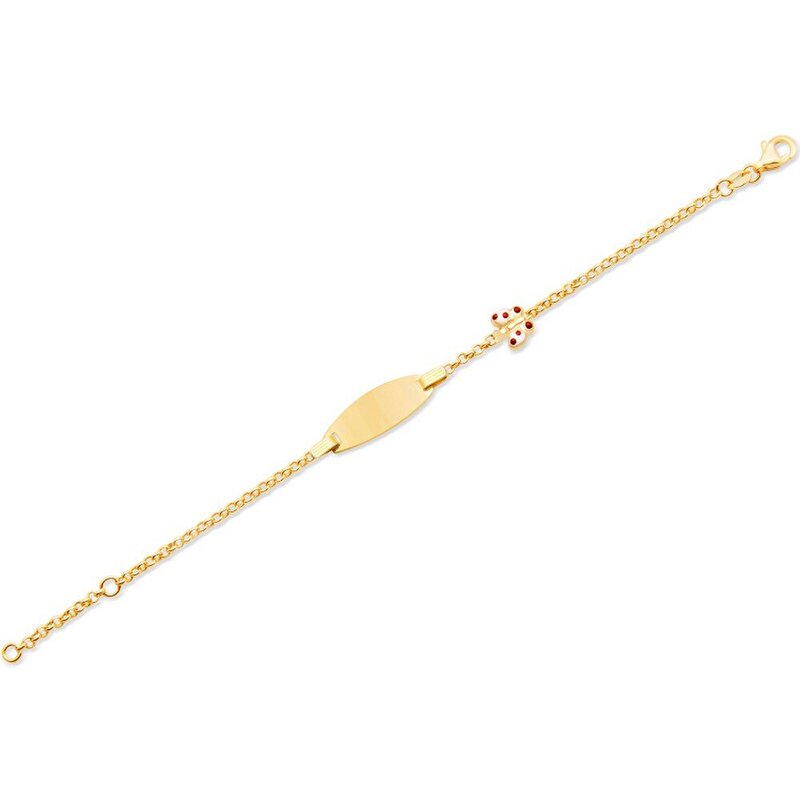 14 Ayar Sarı Altın Künye Bileklik