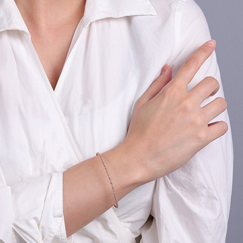 14 Ayar Rose-Sarı Altın Dorika Bilezik