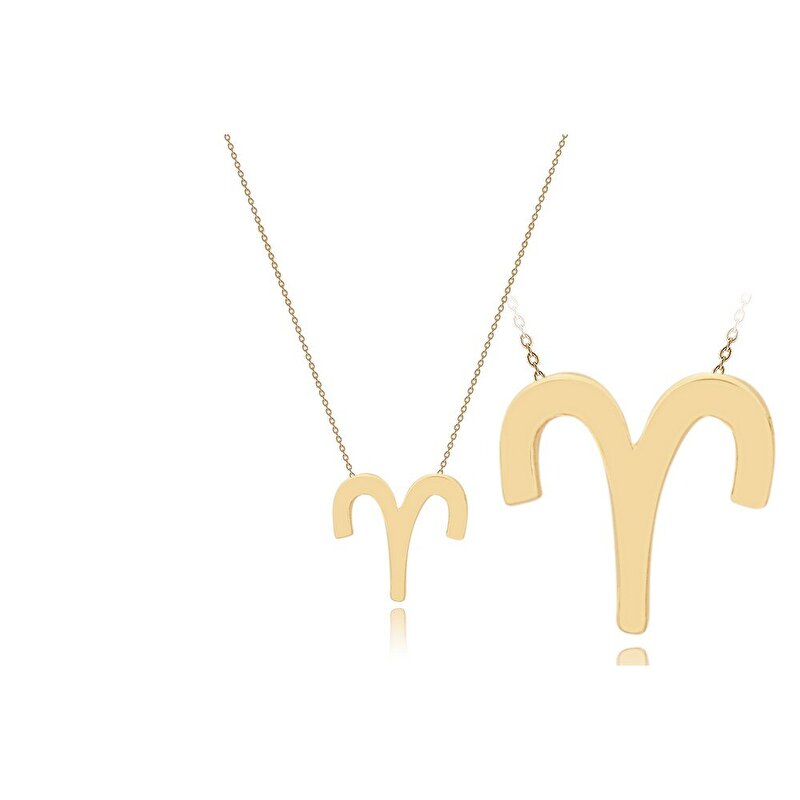 14 Ayar Sarı Altın Koç Burç Kolye