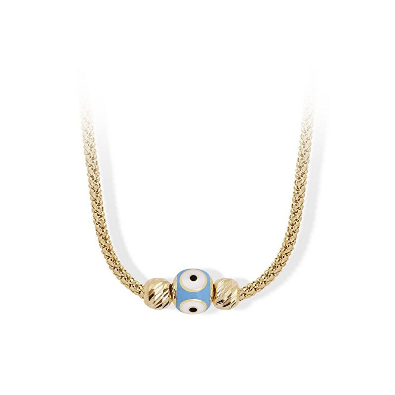 14 Ayar Sarı Altın Göz Figürlü Kolye