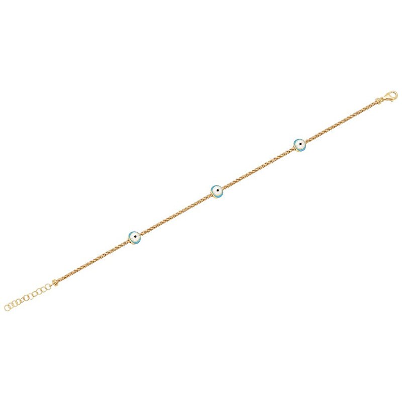 14 Ayar Sarı Altın Nazar Boncuklu Bileklik