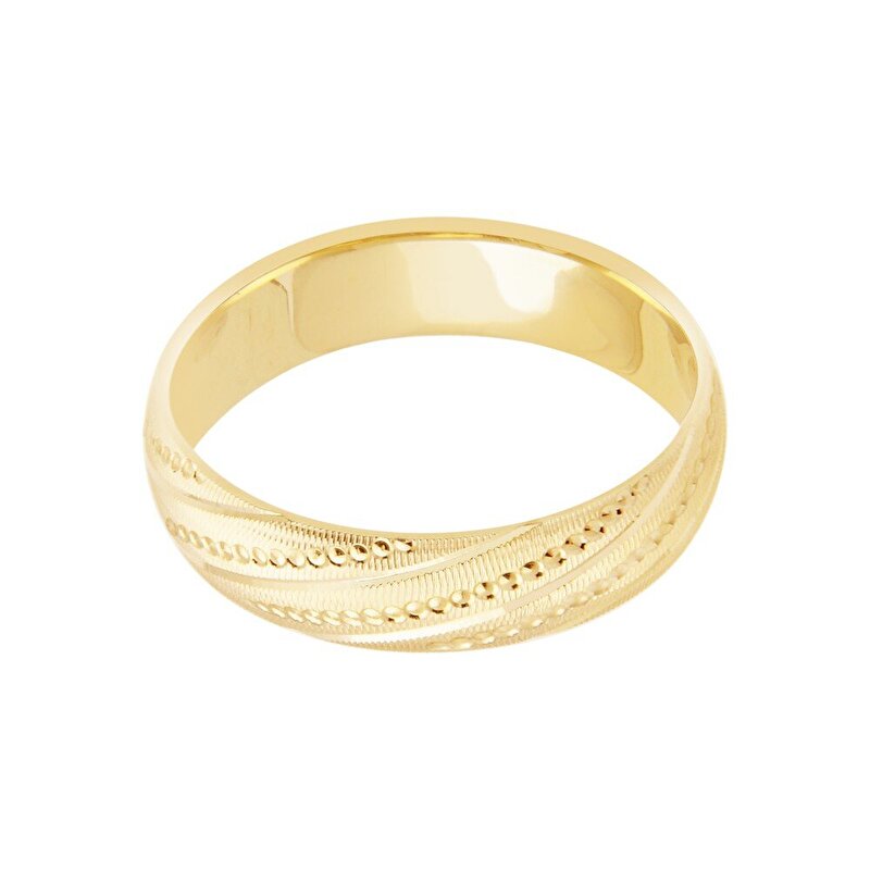 14 Ayar Sarı Altın Modern Alyans