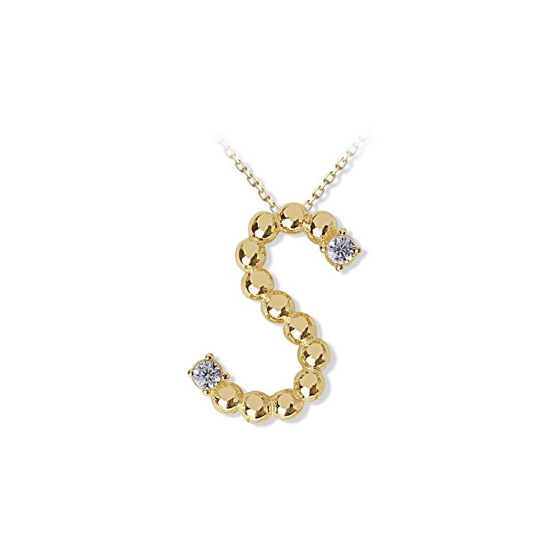 14 Ayar Sarı Altın S Harf Kolye