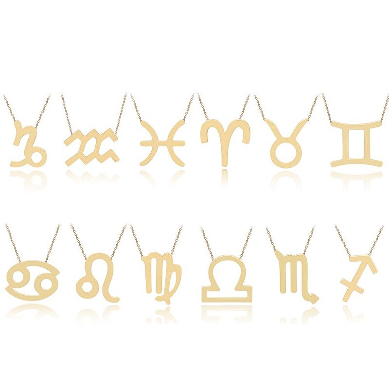 14 Ayar Sarı Altın Kova Burç Kolye