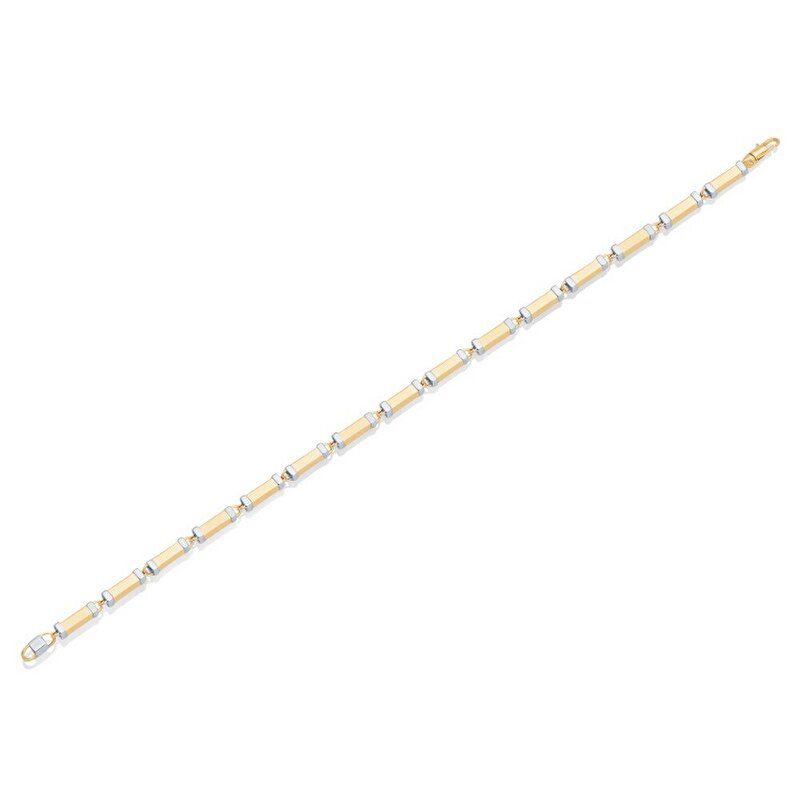 14 Ayar Sarı-Beyaz Altın Klasik Bileklik