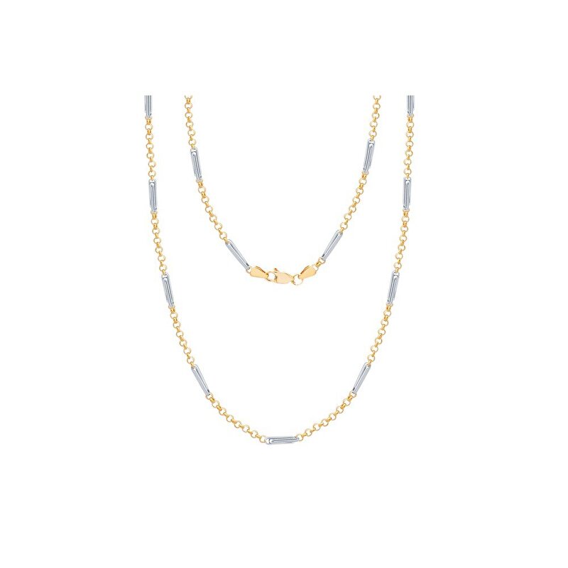 14 Ayar Sarı-Beyaz Altın Erkek Zincir